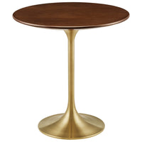 Modway Lippa 20" Round Wood Side Table - Gold Walnut-Modern Side Table
