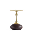 Manhattan Comfort Patchin 15.75" Modern End Table - Brown and Gold - Set of 2-15.75" L x 15.75" W x 22.24" H
