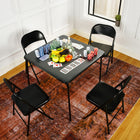 Homy Casa 33.5" Square Folding Game & Card Table-Versatile style: Sleek black finish complements various decors.