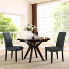 Modway Parcel Fabric Dining Side Chair - Grey - 2 Pack-Solid rubberwood legs