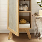 Modway - Soma 18" Vanette de salle de bain - Oak White-Porte en rotin