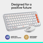 Logitech Pop Icon Bluetooth Keyboard & Mouse Combo - Off-White/Orange-9