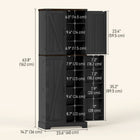 HOMCOM 64" H Kitchen Pantry Cabinet with Adjustable Shelves - Black-Melamine-sided particleboard offers a sleek look with durability 