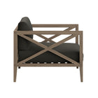 Modway Northlake Outdoor Teak Armchair - Flint Grey-Non-Marking Floor Glides