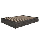 Nexera 3-Drawer Storage Bed Frame - Full Size - Bark Grey-3 drawers mounted on metal slides that can be installed on the left or the right side of the bed, at your convenience