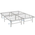 Modway Horizon Stainless Steel Queen Bed Frame - Grey-Non-Marking Foot Caps