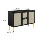 Modway Chaucer 48" Double Sink Bathroom Vanity - Black-Adjustable Shelves