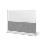 Luxor Modular Wall Extension - 70" W x 48" H - Wide Grey Frame, Frosted Acrylic, Cool Grey PET-Creates semi permanent privacy in shared spaces