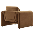 Modway Waverly Performance Velvet Armchair - Brown-Comes Fully Assembled