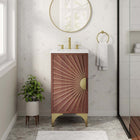 Modway Daylight 18" Bathroom Vanity - White/Walnut-Ceramic Sink Basin