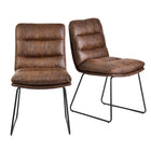 Homy Casa Upholstered Meeting Room Chairs - Distressed Brown Suede Faux Leather - 2 Pack-Soft, breathable faux leather: Ensures comfort for extended use.