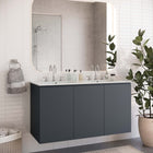 Modway Bryn 48" Wall-Mount Double Sink Bathroom Vanity - Grey/White-Melamine and Particleboard Construction