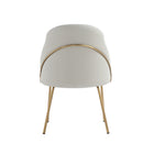 Manhattan Comfort Gracie 24.2" Modern Leatherette Upholstered Dining Chair - Stone and Gold - Set of 4-Minimal Assembly Required. Hardware Included