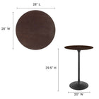 Modway Lippa 28" Round Wood Bar Table - Black Cherry Walnut-Wood Grain Veneer and MDF Tabletop