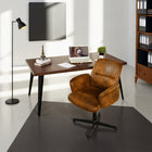 Homy Casa 63"W Modern Writing Desk - Brown-Metal legs with adjustable feet for stability on all surfaces