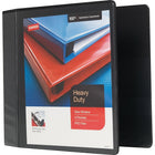 Staples Heavy-Duty View Binder with D-Rings - 4" - Black-Easy Locking Rings open with ease and keep pages secure