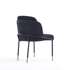 Manhattan Comfort Flor 22.83" Modern Twill Weave Upholstered Dining Chair - Black - Set of 2-Weight Capacity: 300 lb. Seat Height: 18.7"
