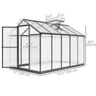 Outsunny 6' x 10' x 6.4' Polycarbonate Greenhouse- Convenient single hinged door design for easy access to the inside  
 