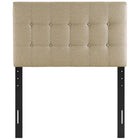 Modway Emily Upholstered Fabric Twin Headboard - Beige-Fiberboard and plywood frame