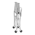 Luxor Collapsible Steel Wire 2-Shelf Cart - Silver-Rolling cart with full-swivel 4" Thermoplastic Rubber (TPR) casters, two with locking brakes