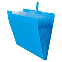 JAM Paper Letter Size File Folders - Snap Tab Closure - Blue with Clear-Colour: Blue File Folder with Clear Pockets