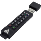 Apricorn Aegis Secure Key 3z Encrypted USB 3.1 Gen 1 64 GB Flash Drive - Black-Unlock the drive with unique 7 to 16-digit pin, Wear-resistant keys to obscure use