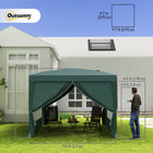 Outsunny 10' ft W x 10 ft L Outdoor Pop Up Party Tent with Carrying Bag - Dark Green-Constructed with the powder coated steel frame in superior strength and durability