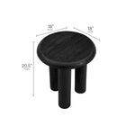 Modway Mavina Mango Wood Side Table - Black-Round Side Table