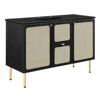 Modway Chaucer 48" Single Sink Bathroom Vanity - Black-MDF and Particleboard