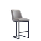 Manhattan Comfort Serena 17.71" Modern Leatherette Upholstered Counter Stool - Grey-Modern Counter Stool with Backrest Perfect for Bar and Kitchen Use