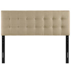 Modway Emily Upholstered Fabric King Headboard - Beige-Soft polyester upholstering