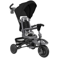 Qaba 6 in 1 Foldable Kids Tricycle with Adjustable Push Handle - Black-6-in-1 design adapts as your child grows from 12 to 60 months 