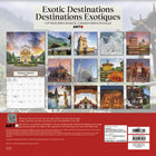 DateWorks 2026 16-Month Wall Calendar - 12" x 12" - Exotic Destinations - Bilingual-13 High Quality Images printed on Premium Paper