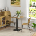 HOMCOM Square Dining Table with Steel Base for Kitchen - Brown-Two-seater size, perfect for smaller sized kitchen and dining spaces
