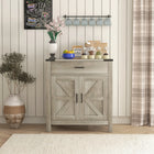 HOMCOM 30.5" L Sideboard Buffet Cabinet - Grey-Roomy storage space with a drawer and a cabinet for holding kitchen items