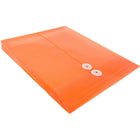 JAM Paper Plastic Envelopes with Button and String Tie Closure, Letter Open End, 9.75 x 11.75, Orange Poly, 12 Pack (118B1OR)-1" expansion