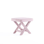 Manhattan Comfort Abigail 20.47" Mid-Century Modern Velvet Upholstered Ottoman Bench - Pink-Mid-Century Modern Ottoman Perfect for Living Room and Bedroom Use