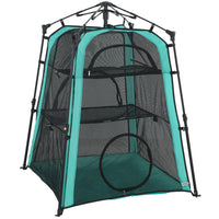 PawHut 3-Tier Portable Pet Tent for Indoor/Outdoor Use-Three-tier design fulfills climbing instincts and relieves your cat's boredom
