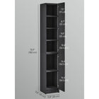 HOMCOM Tall Bathroom Storage Cabinet with Three Adjustable Shelves - Black-Suitable for use in bathrooms, or hallways