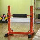 Soozier Bulgarian Split Squat Stand - Red-12 adjustable height levels allows for a safer, more ergonomic angle, to suit the users body and skill