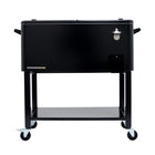 Permasteel 80 Quart Patio Cooler with Removeable Basin - Black-80-Quart Antique Rolling Cooler