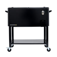 Permasteel 80 Quart Patio Cooler with Removeable Basin - Black-80-Quart Antique Rolling Cooler