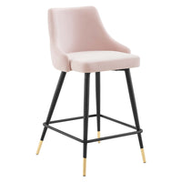 Modway Adorn Performance Velvet Counter Stool - Pink-Vintage Modern Counter Stool