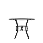 Flash Furniture Carlisle 42" Round Glass Dining Table with Black Metal Frame-Black Powder Coated Frame Finish