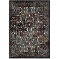 Modway Westia Ornate Turkish Vintage Area Rug - 5 ft W x 8 ft L - Dark Brown/Silver Blue-Ornate Turkish Area Rug