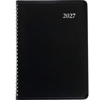 Staples 2027 Daily Planner - 8" H x 4-7/8" W - Black - Bilingual-12 months: January 2027 - December 2027