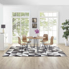 Modway Kahula Geometric Triangle Mosaic Area Rug - 8 ft W x 10 ft L - Black Grey/White-Tight Low Pile Weave
