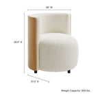 Modway Solis Boucle Accent Chair - Natural/Ivory-Round Cushioned Seat
