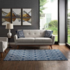 Modway Frame Transitional Moroccan Trellis Area Rug - 5 ft W x 8 ft L - Morcoccan Blue/Ivory-Protect Floors From Traffic/Furniture
