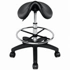 Nicer Furniture Backless Saddle Stool - Black-Faux Leather